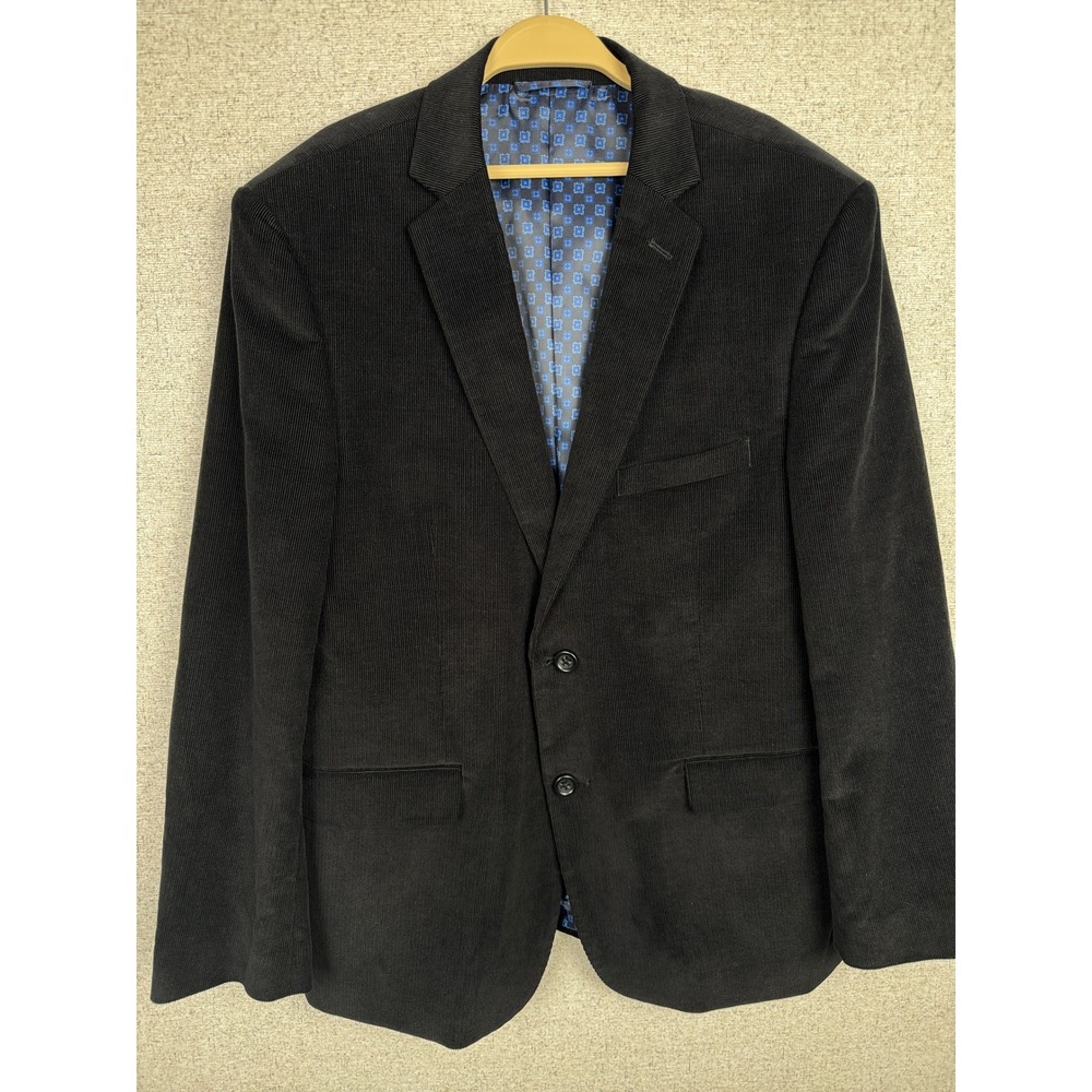 U.S. Polo Assn. Black Corduroy Sport Coat Elbow Patches Academia Blazer Mens 42S